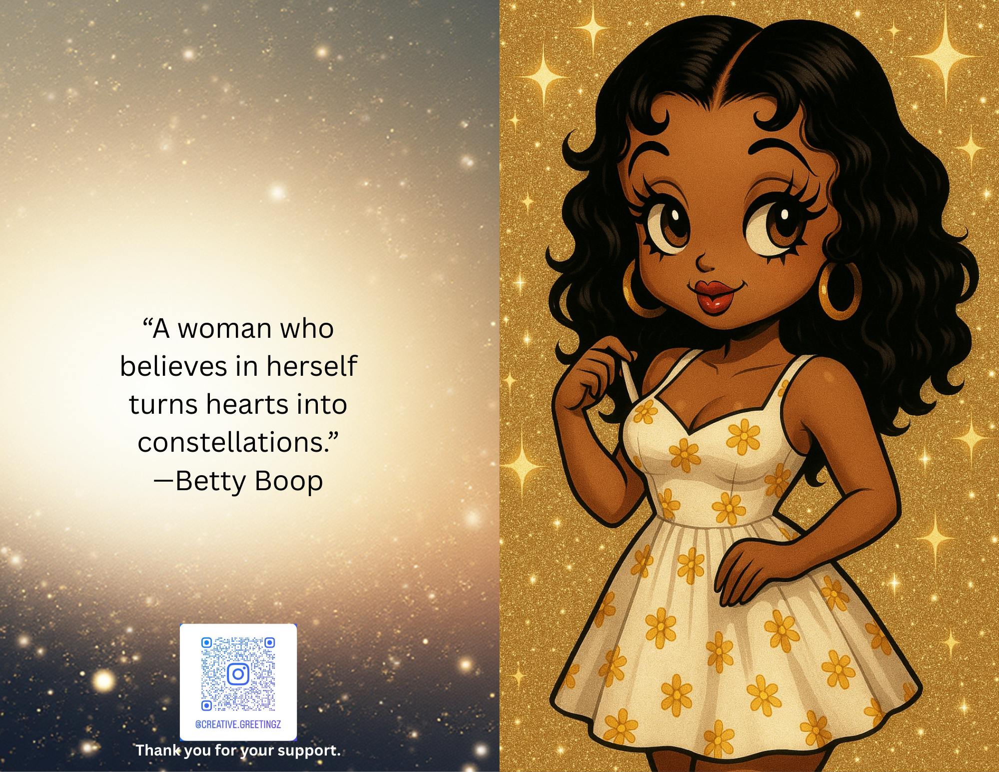 Betty Boop Sundress Greeting Card