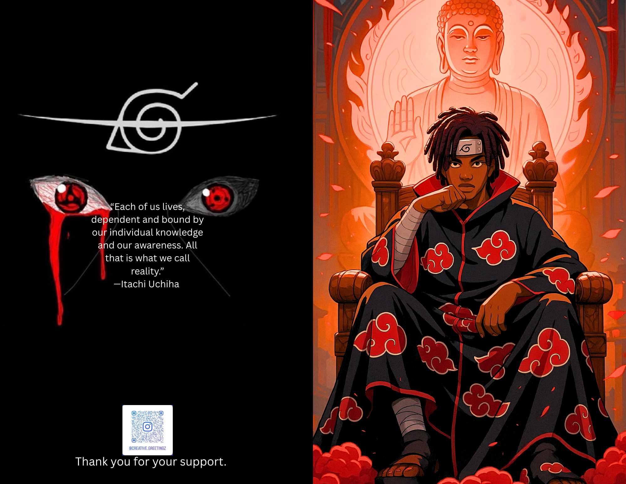 Itachi Black Greeting Card