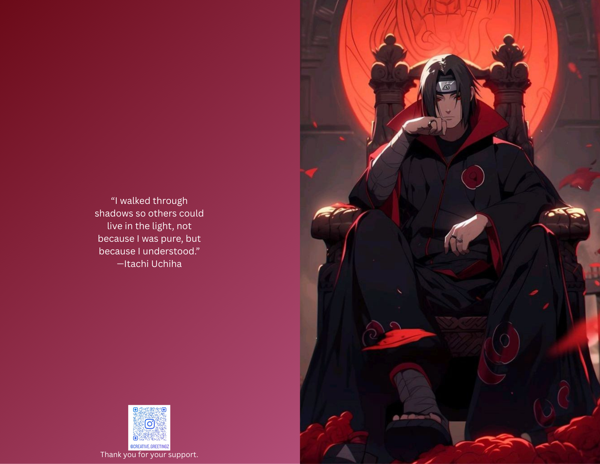 Itachi Uchiha Greeting Card