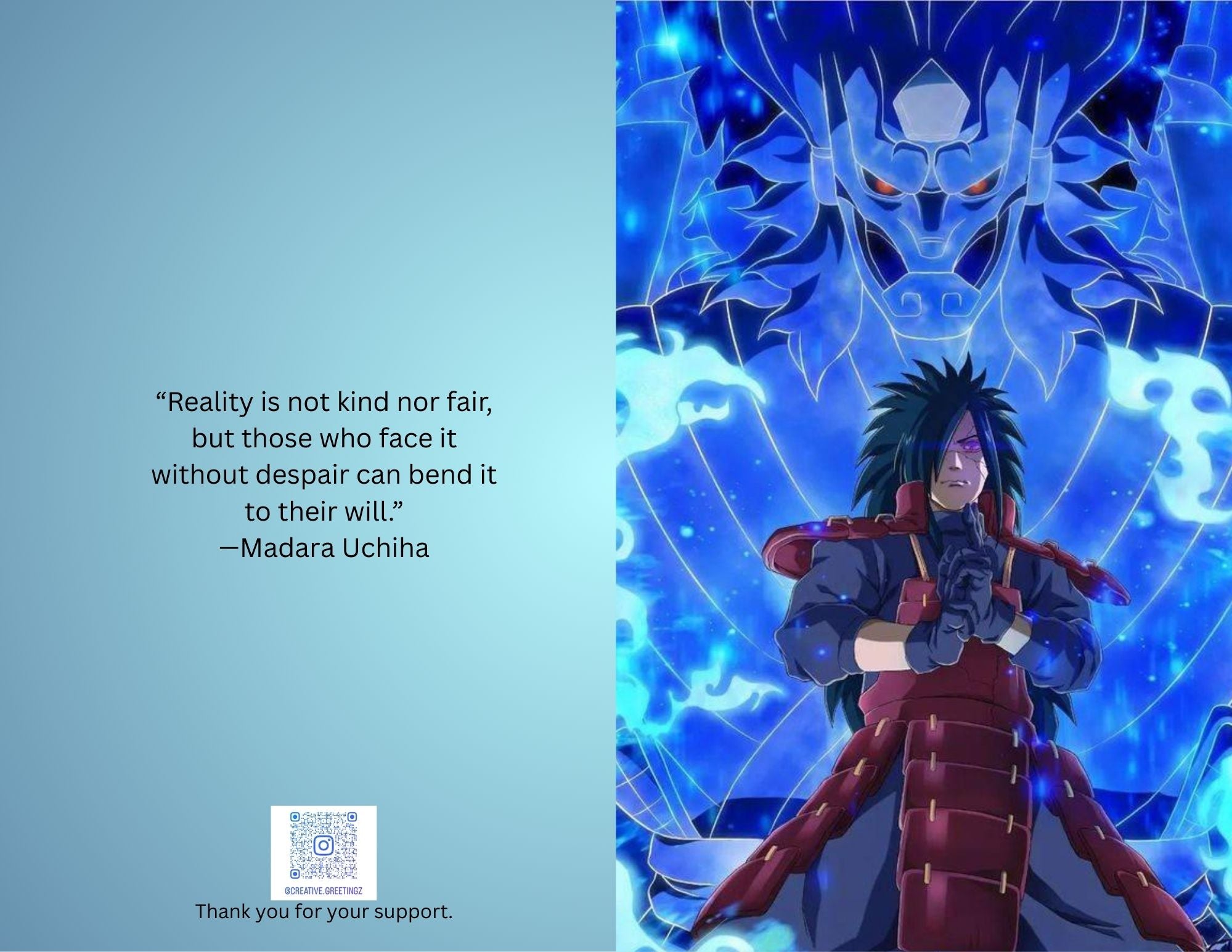 Madara Uchiha Greeting Card