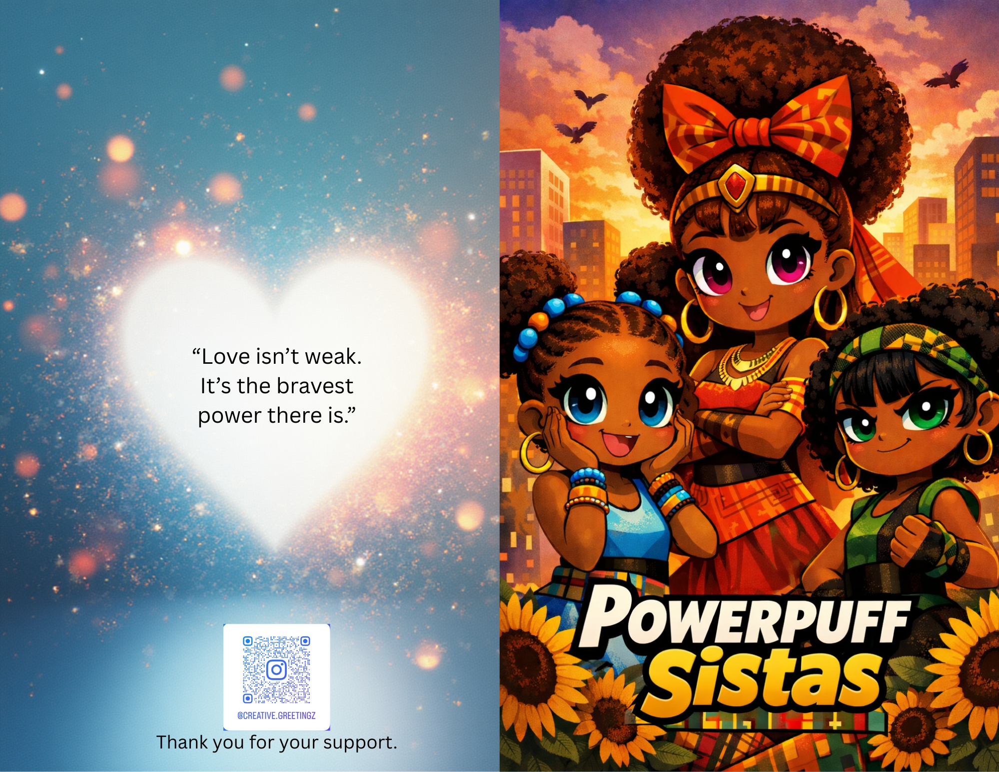 Powerpuff Sista Greeting Card