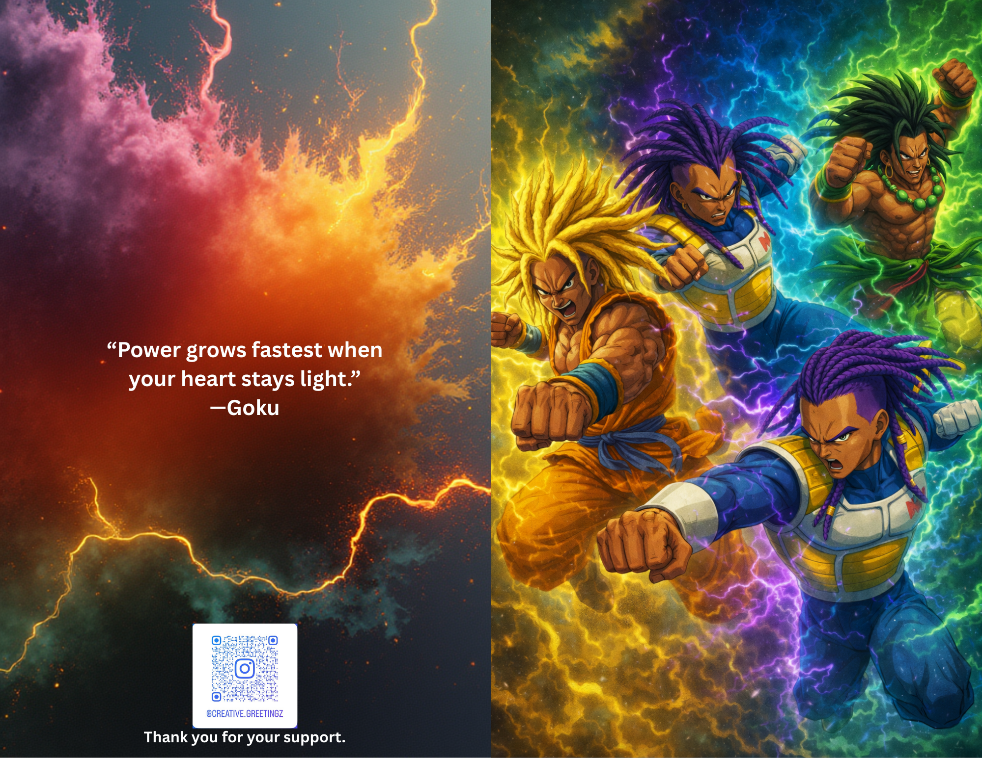 Saiyan Power Greeting Card